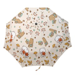 Bear Cartoon Background Pattern Seamless Animal Folding Umbrellas by 99art