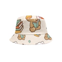 Bear Cartoon Background Pattern Seamless Animal Inside Out Bucket Hat (kids)