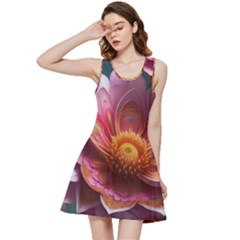 Pink Flowers Petals Blossoms Blooms Art Inside Out Racerback Dress by 99art