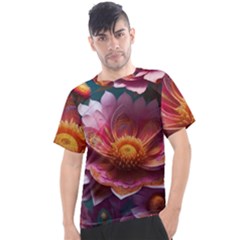 Pink Flowers Petals Blossoms Blooms Art Men s Sport Top by 99art