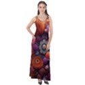 Flower Blossoms Petals Blooms Sleeveless Velour Maxi Dress View1