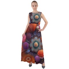 Flower Blossoms Petals Blooms Chiffon Mesh Boho Maxi Dress by 99art