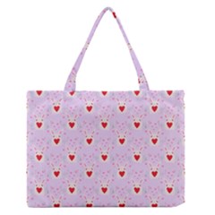 Easter Easter Bunny Hearts Seamless Tile Cute Zipper Medium Tote Bag by 99art