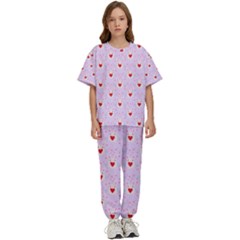 Easter Easter Bunny Hearts Seamless Tile Cute Kids  Tee And Pants Sports Set