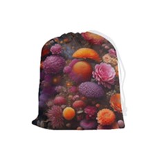 Flowers Blossoms Petals Blooms Drawstring Pouch (large)