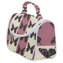 Butterflies Pink Old Ancient Texture Decorative Satchel Handbag by 99art