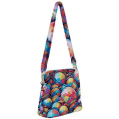 Pattern Seamless Balls Colorful Rainbow Colors Zipper Messenger Bag by 99art