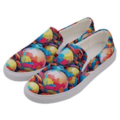 Pattern Seamless Balls Colorful Rainbow Colors Men s Canvas Slip Ons by 99art