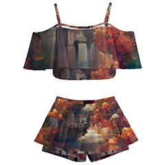 Collage Art Ai Wow Awesome Kids  Off Shoulder Skirt Bikini by 99art