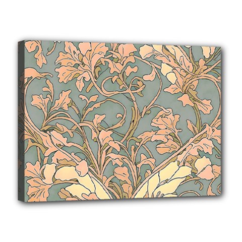 Art Nouveau Vintage Retro Pattern Floral Canvas 16  X 12  (stretched) by 99art