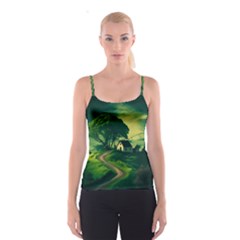 Landscape Scenery Nature Artwork Spaghetti Strap Top by 99art