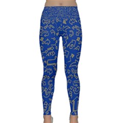 Arrows Doodles Drawing Background Sketch Direction Lightweight Velour Classic Yoga Leggings by 99art