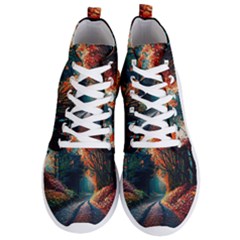 Forest Autumn Fall Painting Men s Lightweight High Top Sneakers