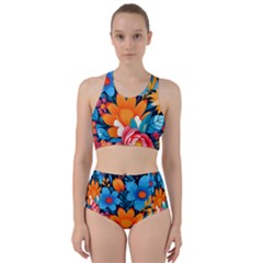 Flowers Bloom Spring Colorful Artwork Decoration Racer Back Bikini Set by 99art