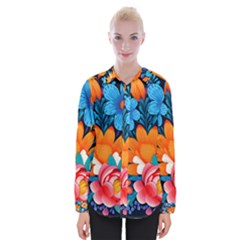 Flowers Bloom Spring Colorful Artwork Decoration Womens Long Sleeve Shirt