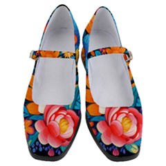 Flowers Bloom Spring Colorful Artwork Decoration Women s Mary Jane Shoes