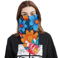 Flowers Bloom Spring Colorful Artwork Decoration Face Covering Bandana (triangle)