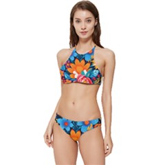 Flowers Bloom Spring Colorful Artwork Decoration Banded Triangle Bikini Set by 99art