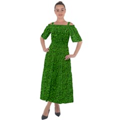 Green Grass Texture Summer Shoulder Straps Boho Maxi Dress  by 99art