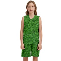 Green Grass Texture Summer Kids  Basketball Mesh Set by 99art