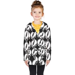 Black And White Deadhead Grateful Dead Steal Your Face Pattern Kids  Double Breasted Button Coat by 99art