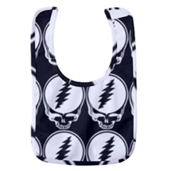 Black And White Deadhead Grateful Dead Steal Your Face Pattern Baby Bib by 99art