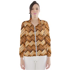 Wooden Weaving Texture Women s Windbreaker by 99art