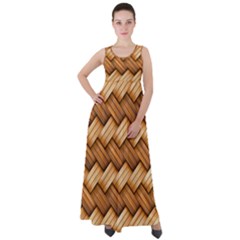 Wooden Weaving Texture Empire Waist Velour Maxi Dress by 99art