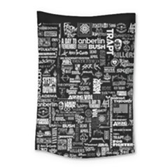 Music Pattern Black White Small Tapestry by 99art