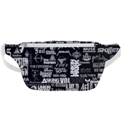 Music Pattern Black White Waist Bag  by 99art