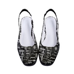 Music Pattern Black White Women s Classic Slingback Heels by 99art