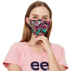 Doodle Colorful Music Doodles Fitted Cloth Face Mask (adult) by 99art