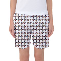 Mixed Abstract Colors Pattern Women s Basketball Shorts