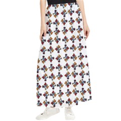 Mixed Abstract Colors Pattern Maxi Chiffon Skirt by dflcprintsclothing