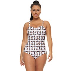 Mixed Abstract Colors Pattern Retro Full Coverage Swimsuit