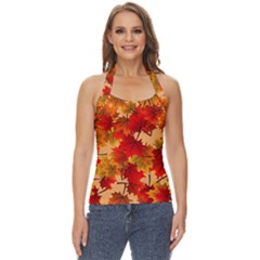 Wallpaper Background Autumn Fall Basic Halter Top