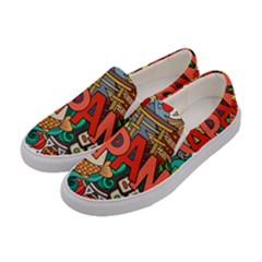 Earthquake And Tsunami Drawing Japan Illustration Women s Canvas Slip Ons by Vaneshart