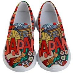 Earthquake And Tsunami Drawing Japan Illustration Kids Lightweight Slip Ons by Vaneshart