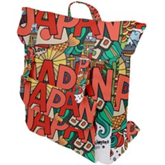 Earthquake And Tsunami Drawing Japan Illustration Buckle Up Backpack by Vaneshart