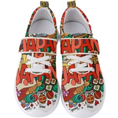 Earthquake And Tsunami Drawing Japan Illustration Men s Velcro Strap Shoes by Vaneshart