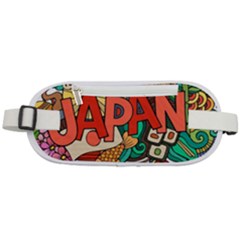 Earthquake And Tsunami Drawing Japan Illustration Rounded Waist Pouch