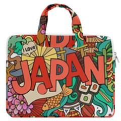 Earthquake And Tsunami Drawing Japan Illustration MacBook Pro 13  Double Pocket Laptop Bag