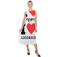 I Love Licorice Midi Tie-back Chiffon Dress