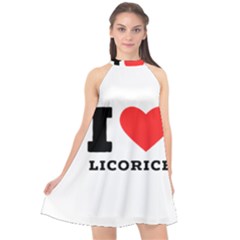 I Love Licorice Halter Neckline Chiffon Dress  by ilovewhateva