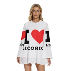 I Love Licorice Round Neck Long Sleeve Bohemian Style Chiffon Mini Dress by ilovewhateva