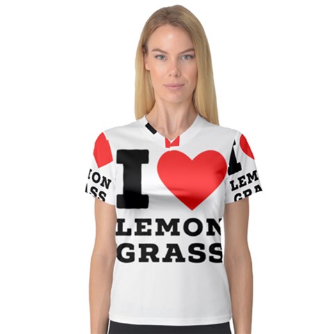 I Love Lemon Grass V-neck Sport Mesh Tee by ilovewhateva