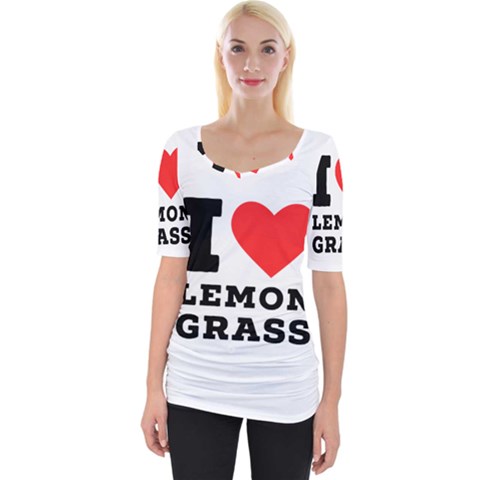 I Love Lemon Grass Wide Neckline Tee by ilovewhateva