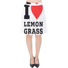 I Love Lemon Grass Velvet High Waist Skirt by ilovewhateva