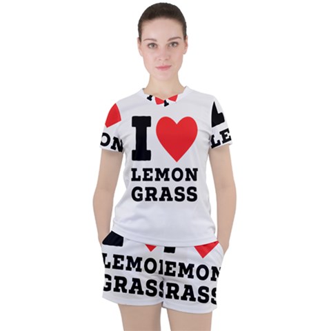 I Love Lemon Grass Women s Tee And Shorts Set by ilovewhateva