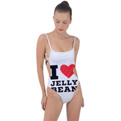 I Love Jelly Bean Tie Strap One Piece Swimsuit by ilovewhateva